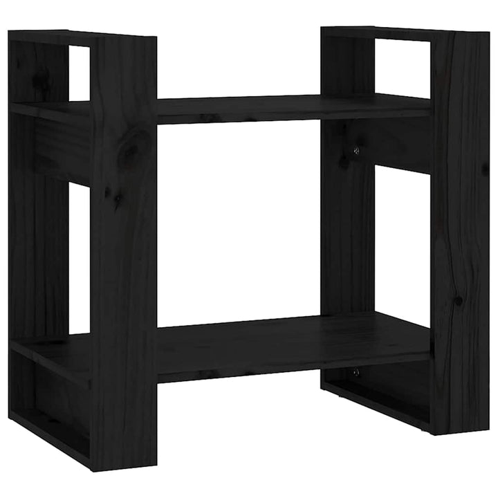 bogreol/rumdeler 60x35x57 cm massivt fyrretræ sort