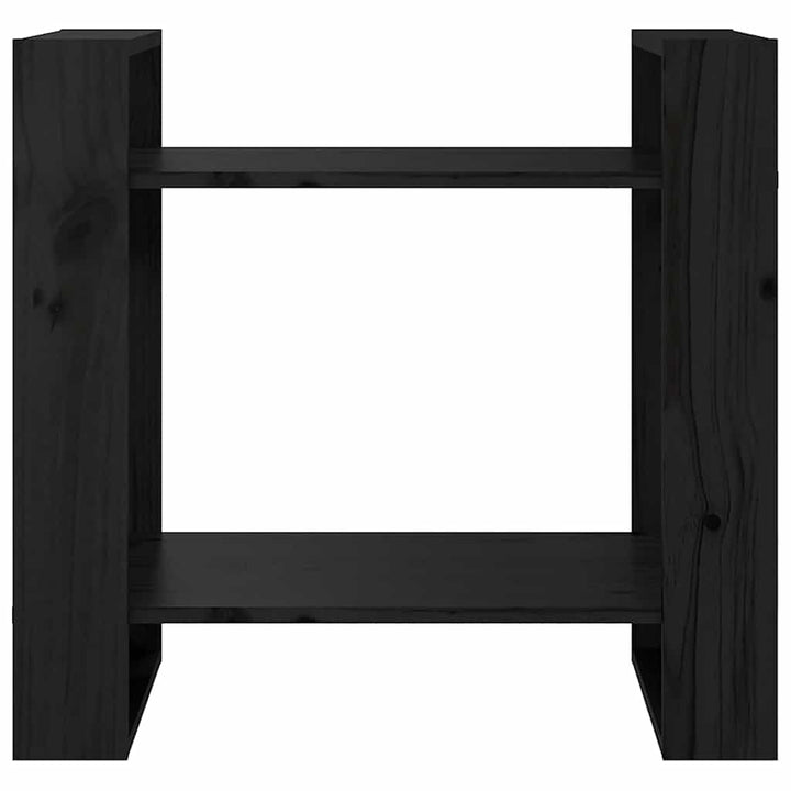 bogreol/rumdeler 60x35x57 cm massivt fyrretræ sort