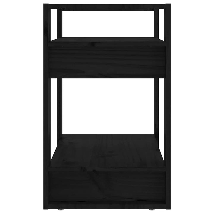 bogreol/rumdeler 60x35x57 cm massivt fyrretræ sort