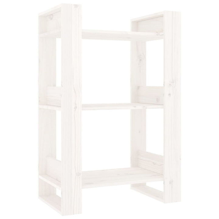 bogreol/rumdeler 60x35x91 cm massivt fyrretræ hvid