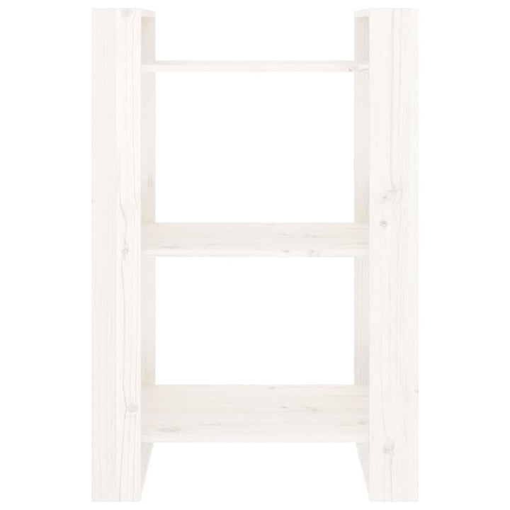 bogreol/rumdeler 60x35x91 cm massivt fyrretræ hvid