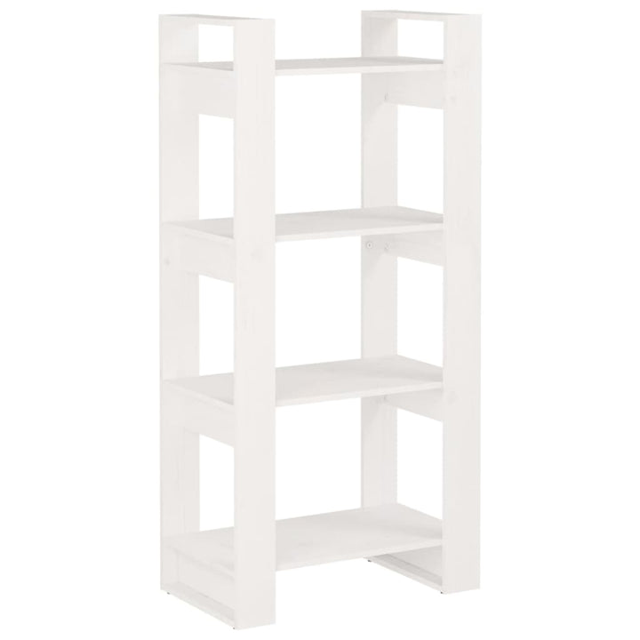 bogreol/rumdeler 60x35x125 cm massivt træ hvid
