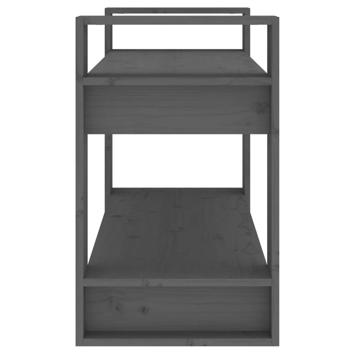 bogreol/rumdeler 80x35x56,5 cm massivt fyrretræ grå