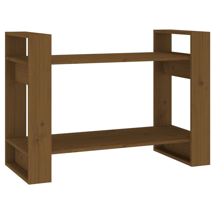 bogreol/rumdeler 80x35x56,5 cm massivt fyrretræ gyldenbrun