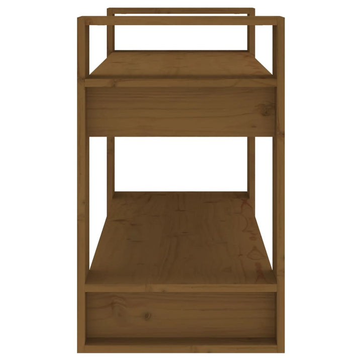 bogreol/rumdeler 80x35x56,5 cm massivt fyrretræ gyldenbrun