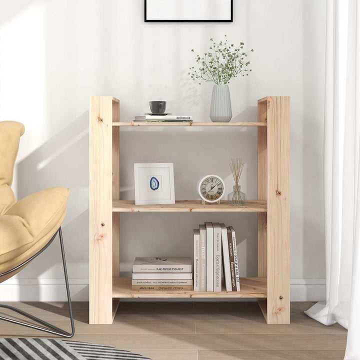 bogskab/rumdeler 80x35x91 cm massivt træ fyrretræ