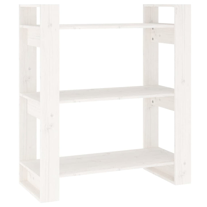 bogreol/rumdeler 80x35x91 cm massivt fyrretræ hvid