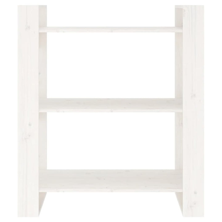 bogreol/rumdeler 80x35x91 cm massivt fyrretræ hvid