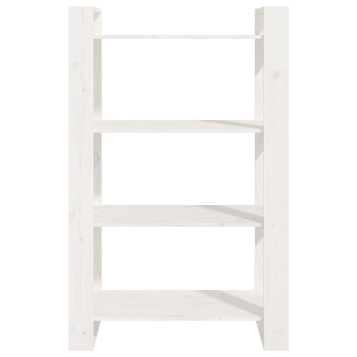 bogreol/rumdeler 80x35x125 cm massivt fyrretræ hvid