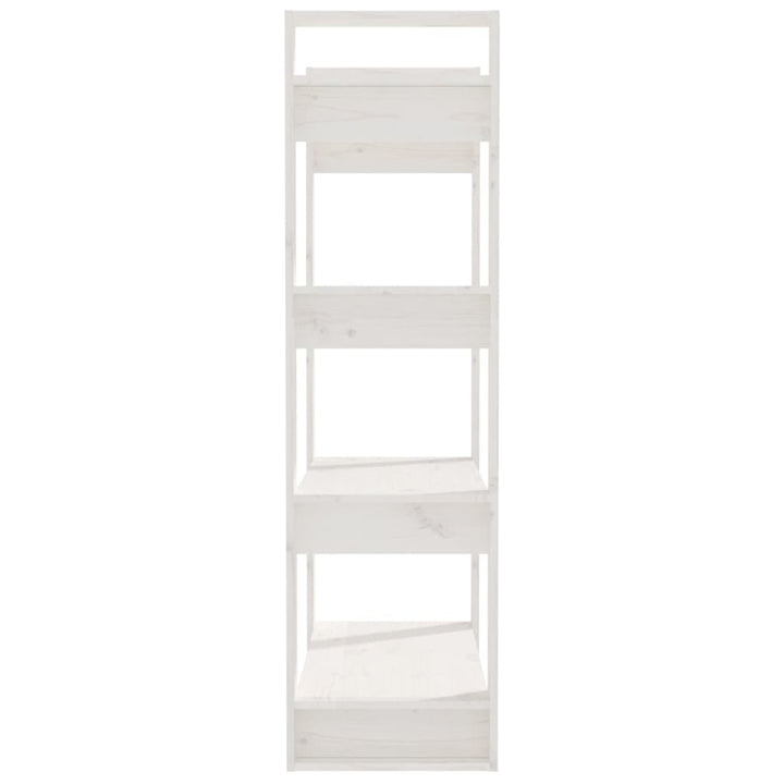 bogreol/rumdeler 80x35x125 cm massivt fyrretræ hvid