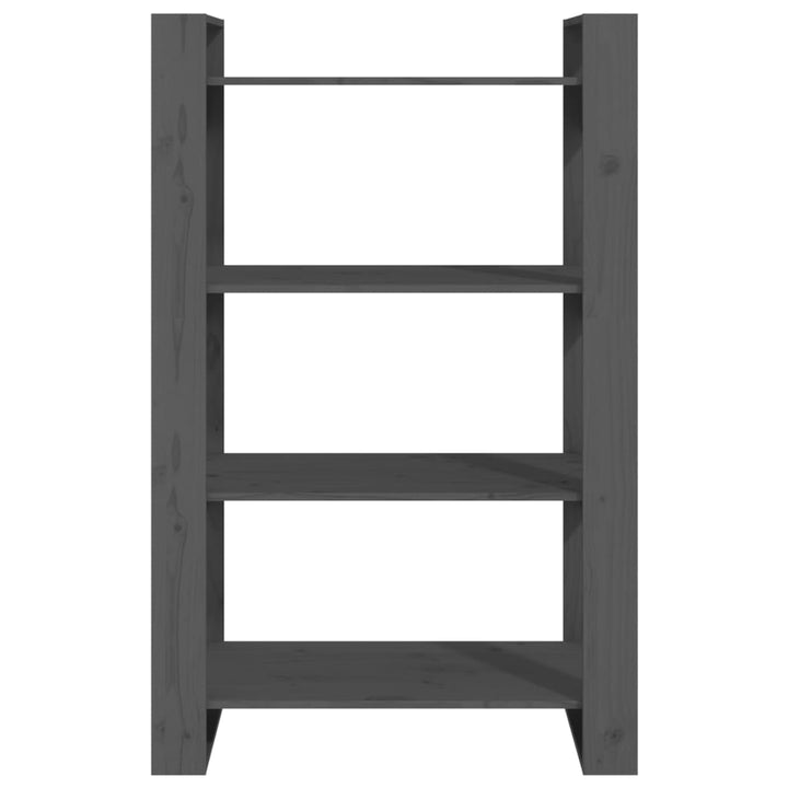 bogreol/rumdeler 80x35x125 cm massivt fyrretræ grå