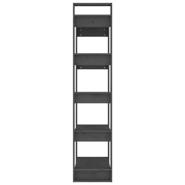 bogreol/rumdeler 80x35x160 cm massivt fyrretræ grå
