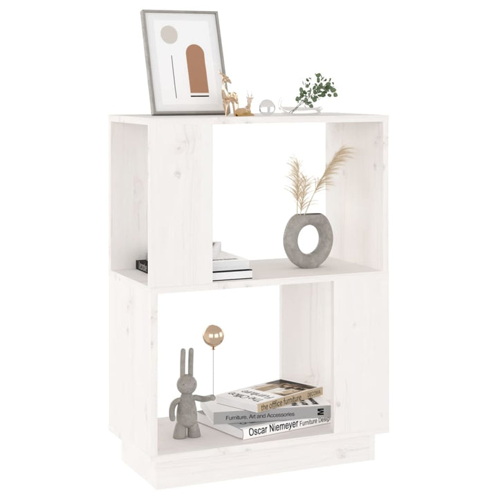 bogreol/rumdeler 51x25x70 cm massivt fyrretræ hvid