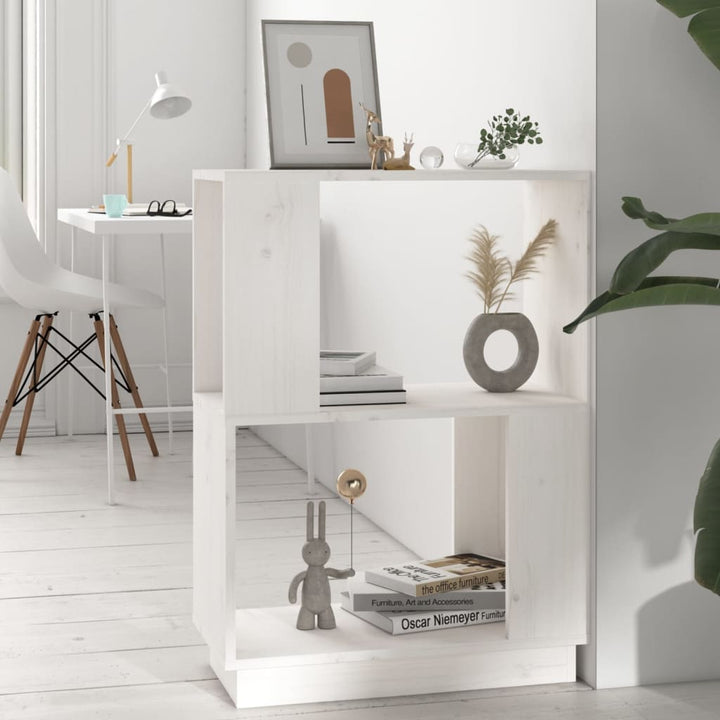 bogreol/rumdeler 51x25x70 cm massivt fyrretræ hvid