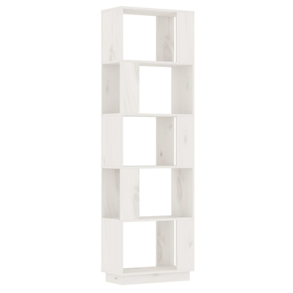 bogreol/rumdeler 51x25x163,5 cm massivt fyrretræ hvid