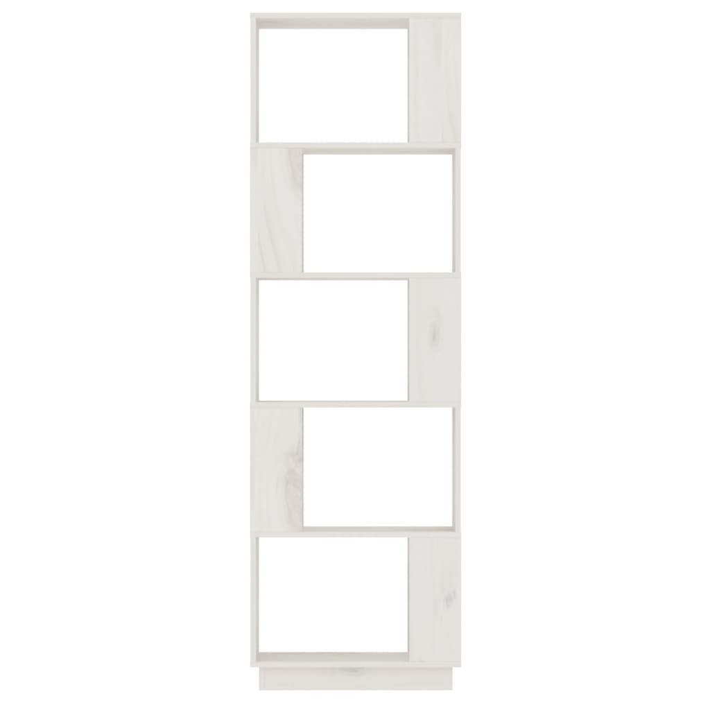 bogreol/rumdeler 51x25x163,5 cm massivt fyrretræ hvid