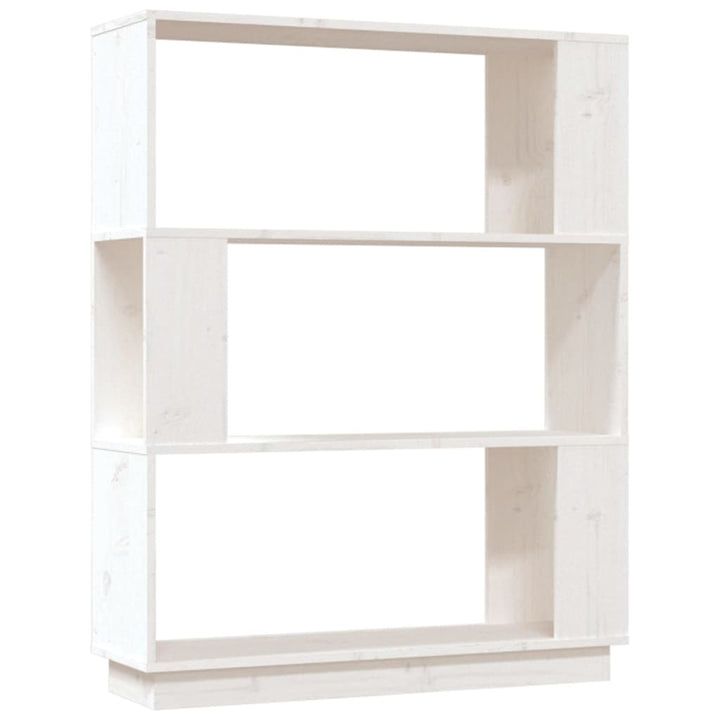 bogreol/rumdeler 80x25x101 cm massivt fyrretræ hvid