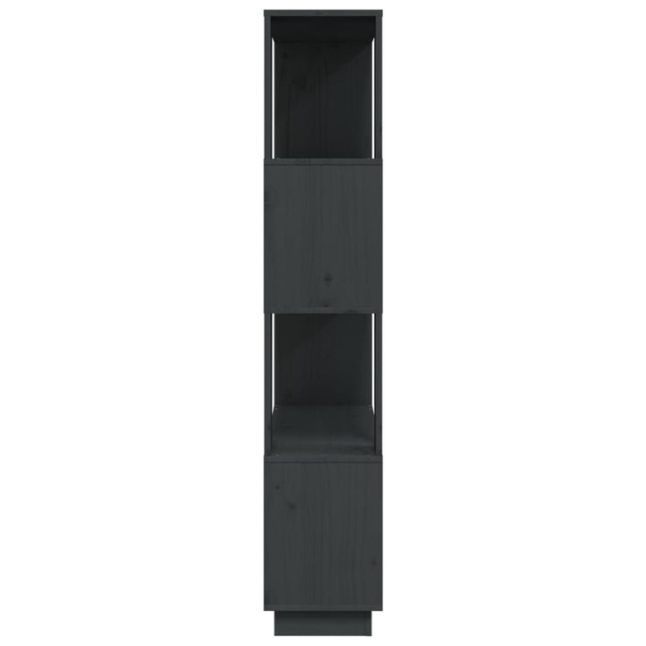 bogreol/rumdeler 80x25x132 cm massivt fyrretræ grå