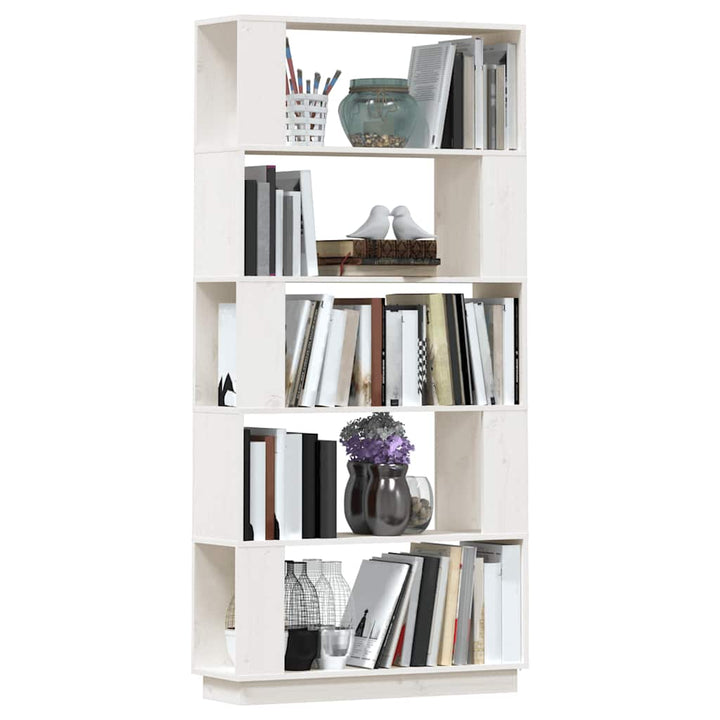 bogreol/rumdeler 80x25x163,5 cm massivt fyrretræ hvid