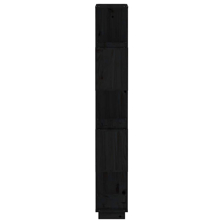 bogreol/rumdeler 80x25x163,5 cm massivt fyrretræ sort