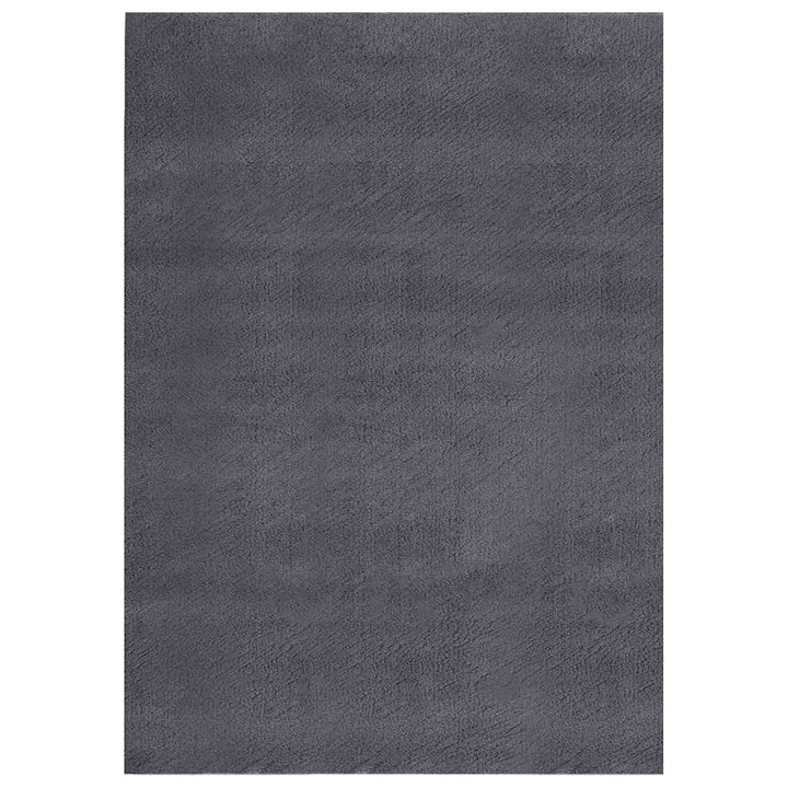 gulvtæppe 160x230 cm blødt plys skridsikkert og vaskbart grå