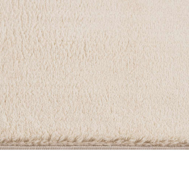 gulvtæppe 160x230 cm blødt plys skridsikkert og vaskbart beige