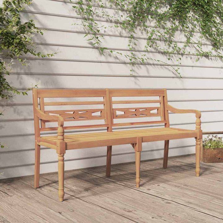 Batavia-bænk 150 cm massivt teaktræ