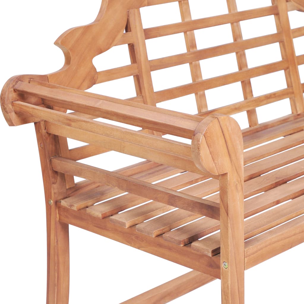 havebænk 127x58,5x92,5 cm massivt teaktræ