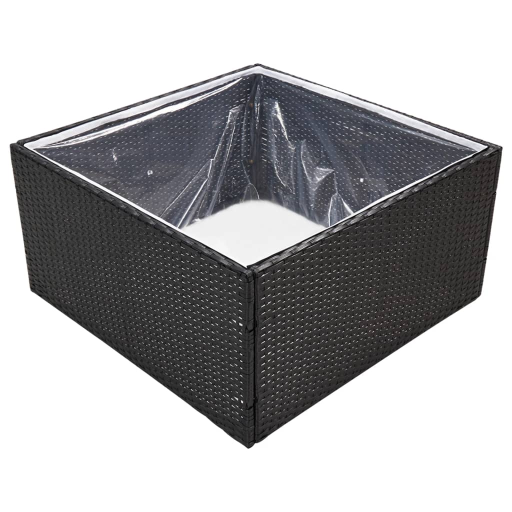 havebord 80x80x40 cm polyrattan sort