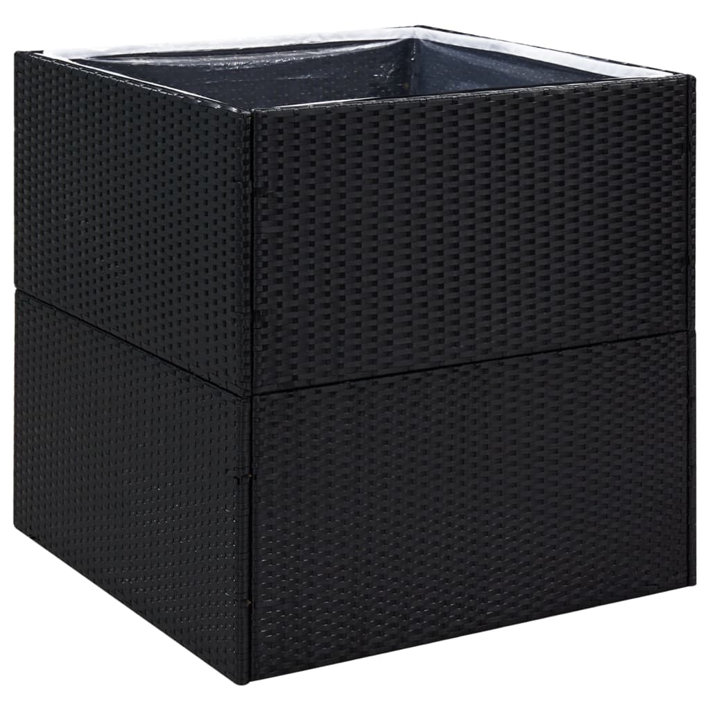 plantekasse 80x80x80 cm polyrattan sort