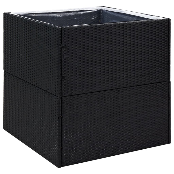 plantekasse 80x80x80 cm polyrattan sort