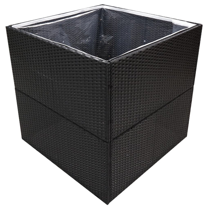 plantekasse 80x80x80 cm polyrattan sort