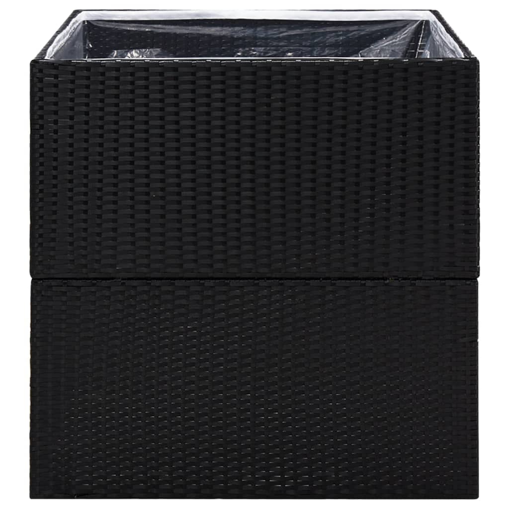 plantekasse 80x80x80 cm polyrattan sort