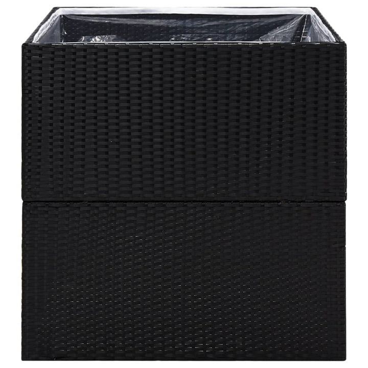 plantekasse 80x80x80 cm polyrattan sort