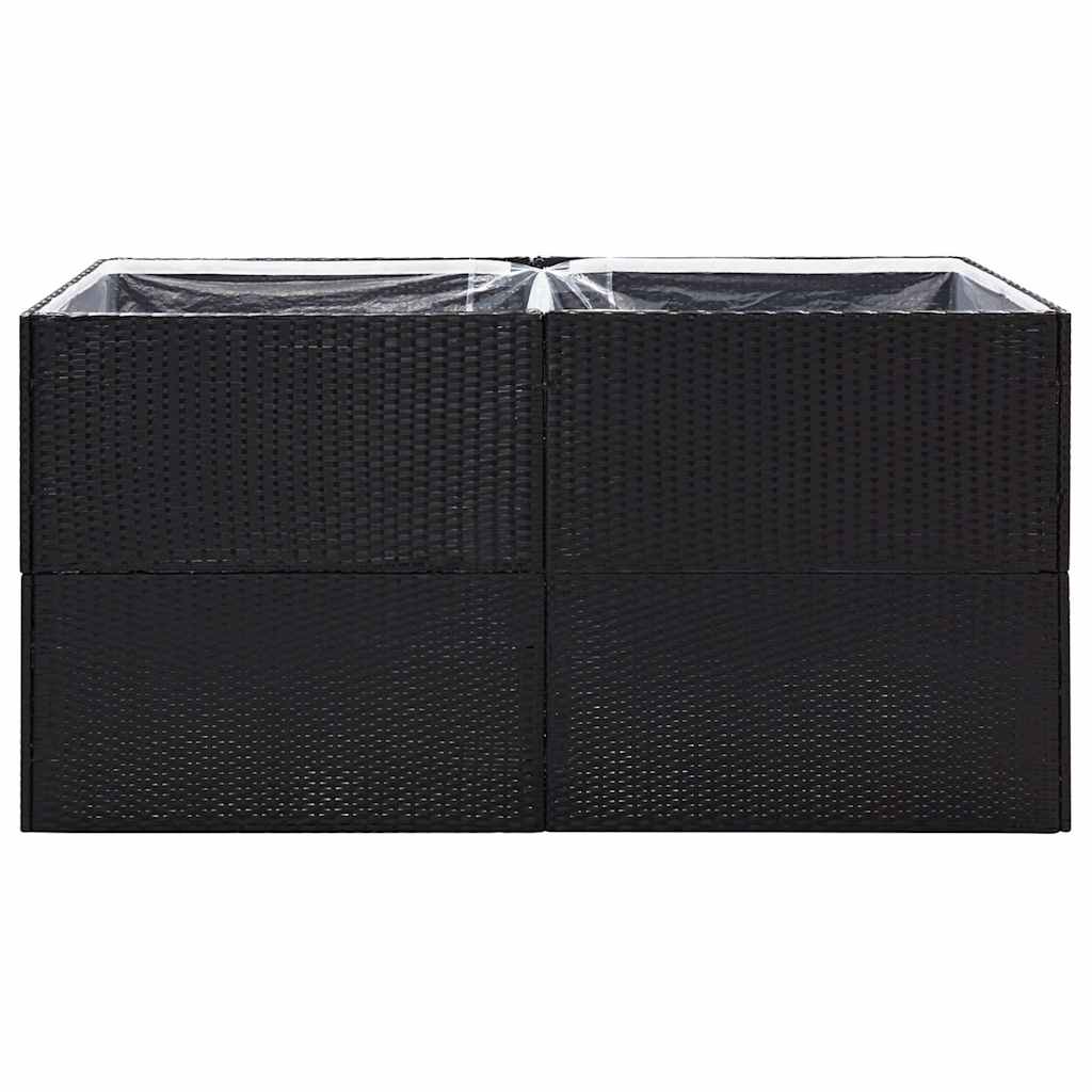 plantekasse 157x80x80 cm polyrattan sort