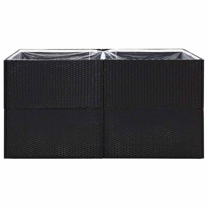 plantekasse 157x80x80 cm polyrattan sort