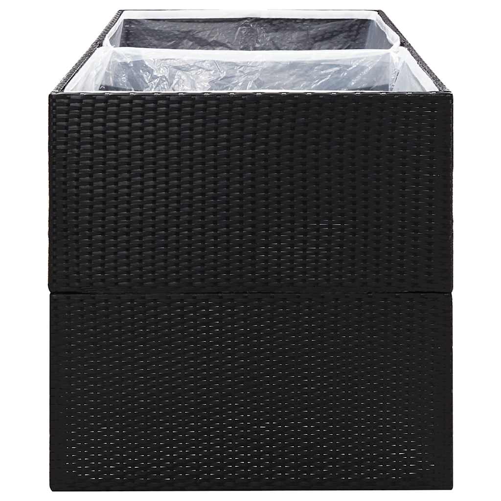 plantekasse 157x80x80 cm polyrattan sort