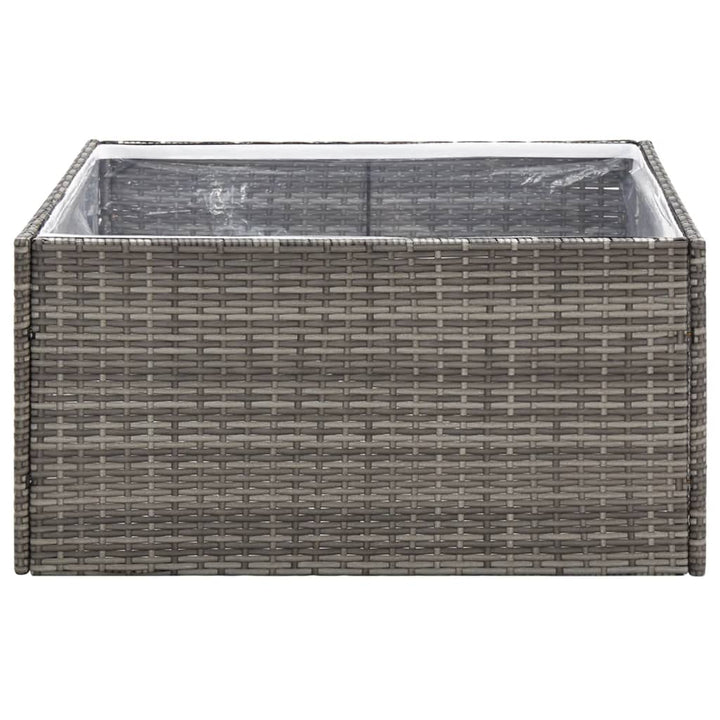 plantekasse 80x80x40 cm polyrattan grå