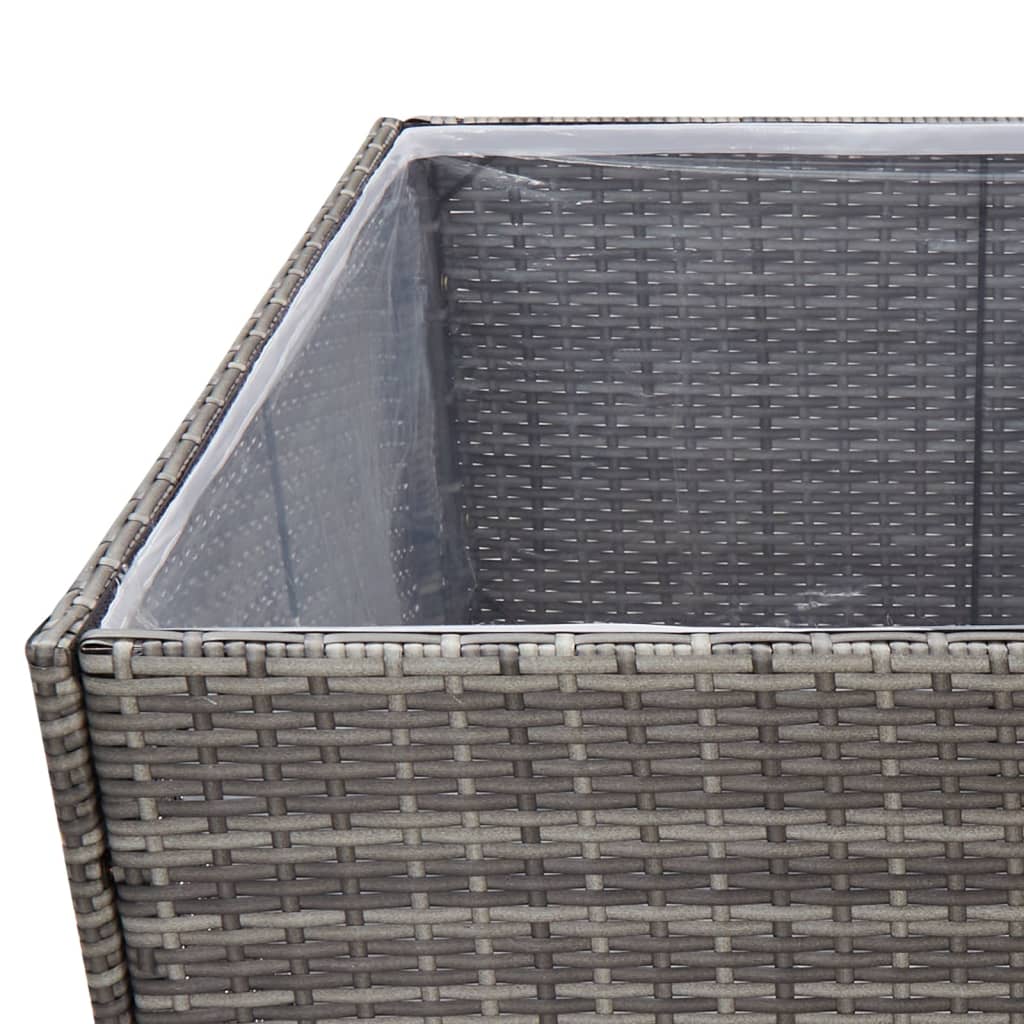plantekasse 157x80x80 cm polyrattan grå