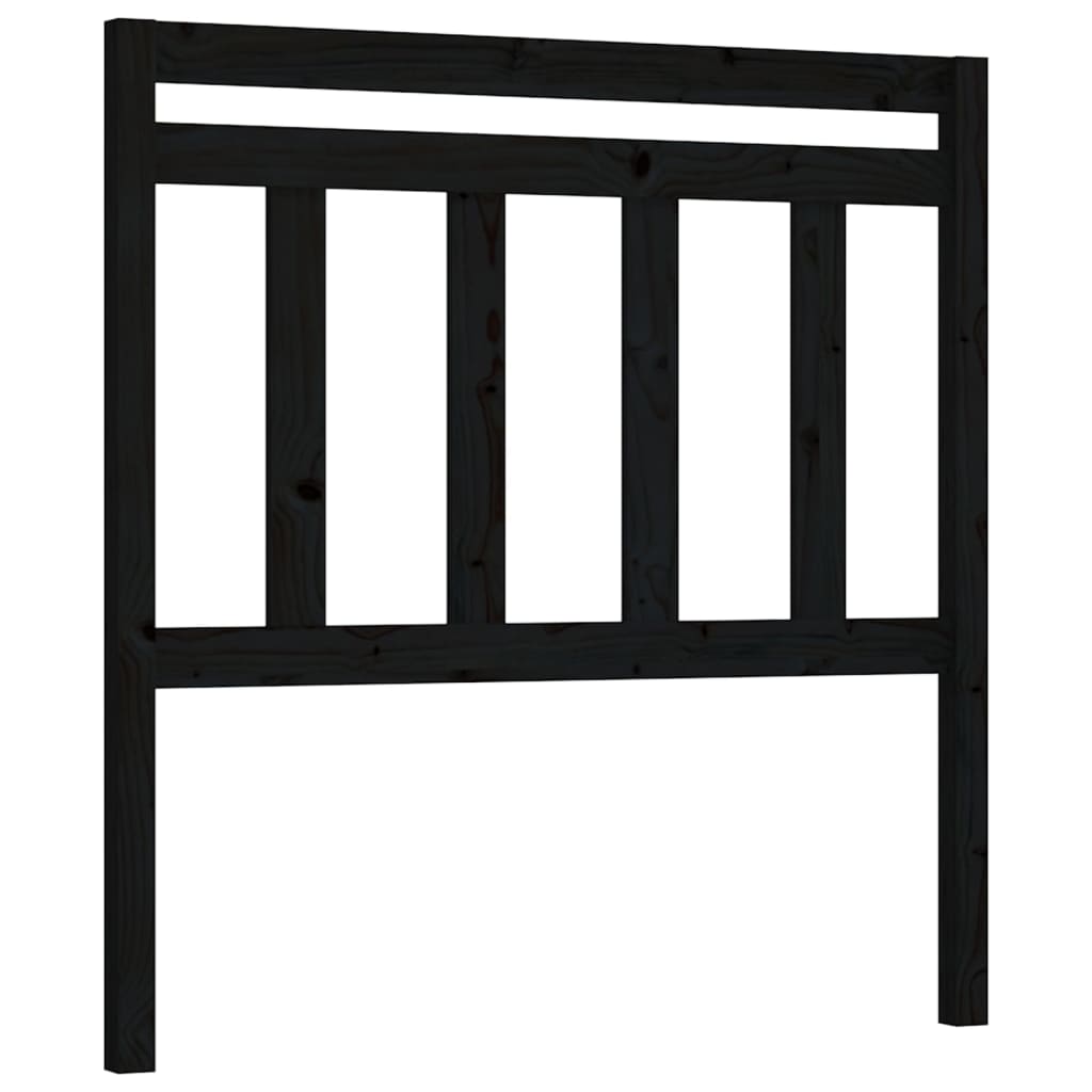 sengegærde 106x4x100 cm massivt fyrretræ sort