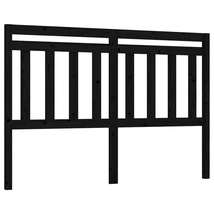 sengegærde 146x4x100 cm massivt fyrretræ sort
