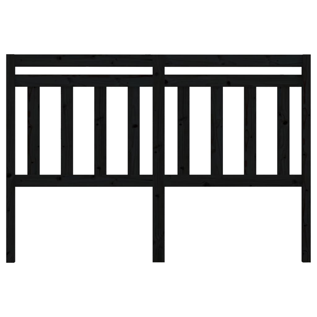 sengegærde 146x4x100 cm massivt fyrretræ sort
