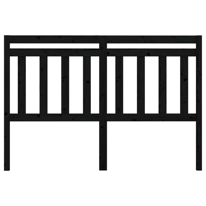 sengegærde 146x4x100 cm massivt fyrretræ sort