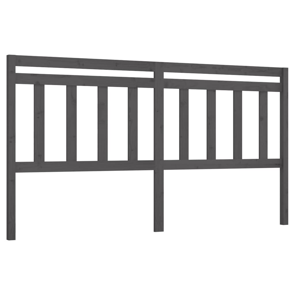sengegærde 186x4x100 cm massivt fyrretræ grå