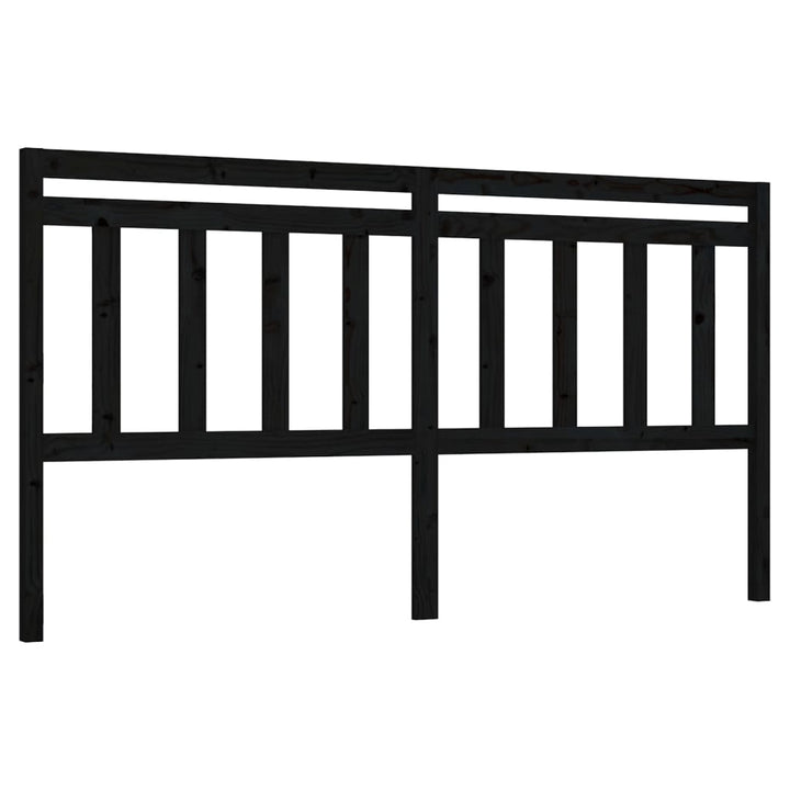 sengegærde 186x4x100 cm massivt fyrretræ sort