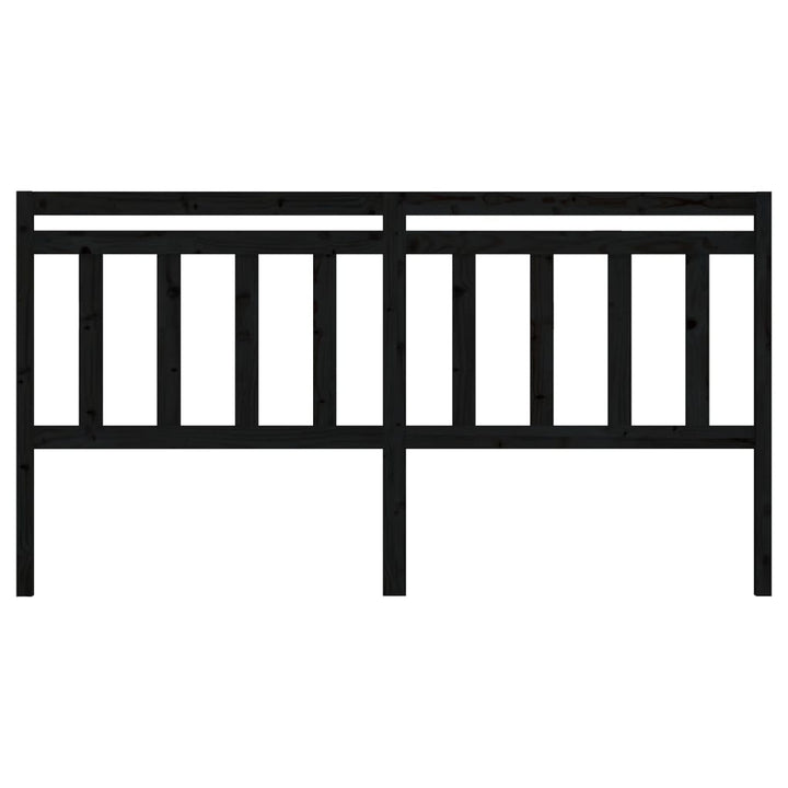 sengegærde 186x4x100 cm massivt fyrretræ sort