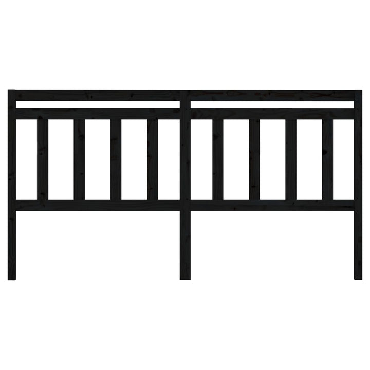 sengegærde 206x4x100 cm massivt fyrretræ sort