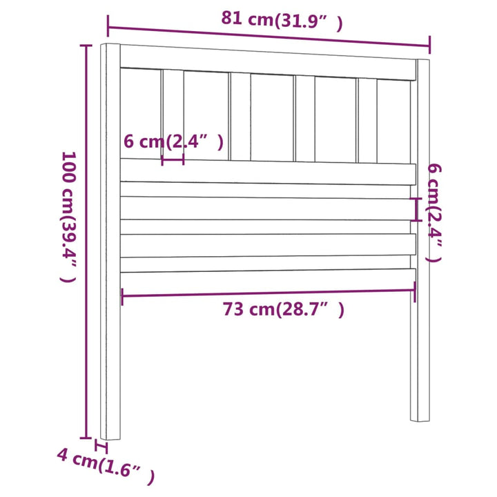 sengegærde 81x4x100 cm massivt fyrretræ hvid