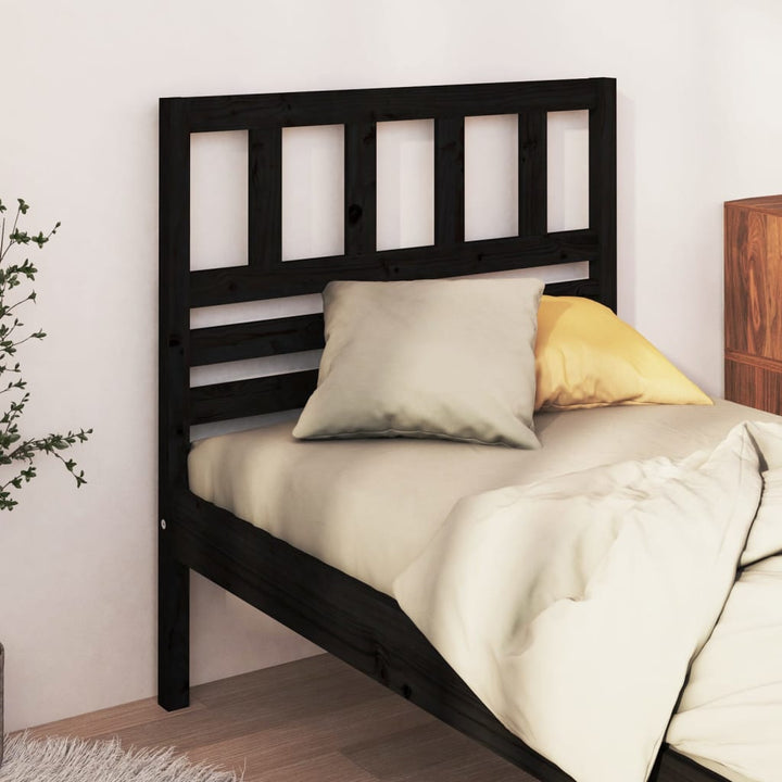 sengegærde 106x4x100 cm massivt fyrretræ sort