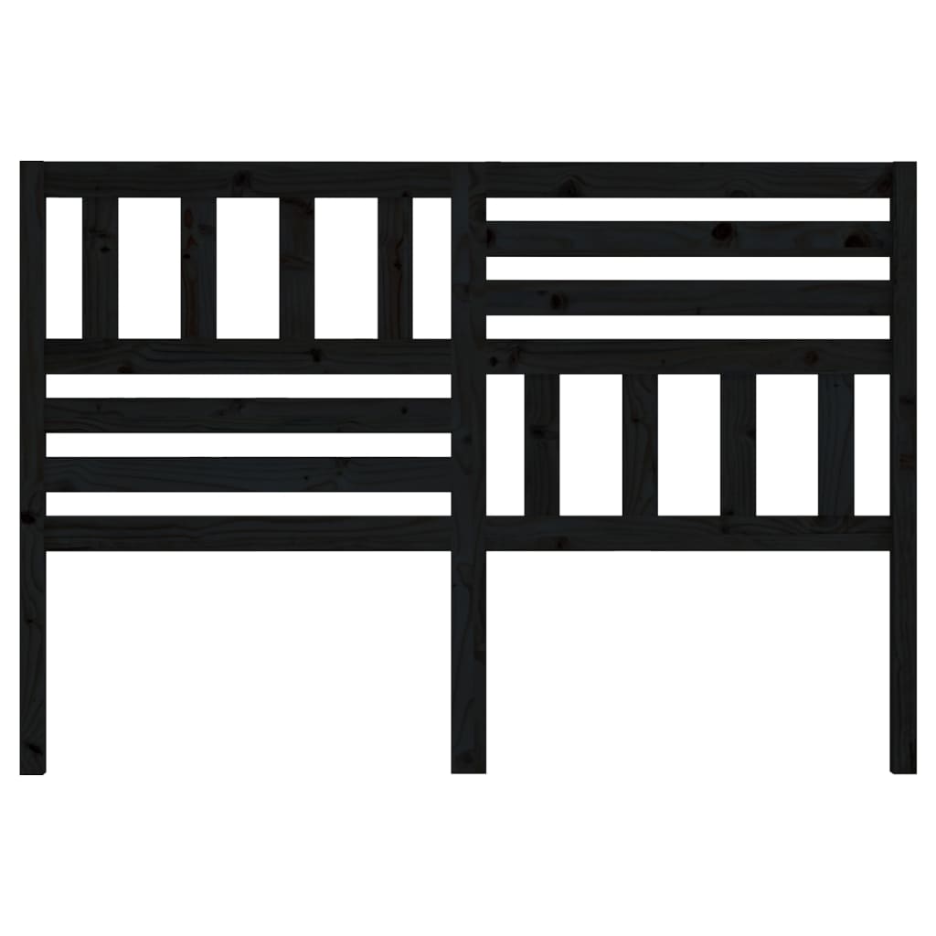 sengegærde 126x4x100 cm massivt fyrretræ sort